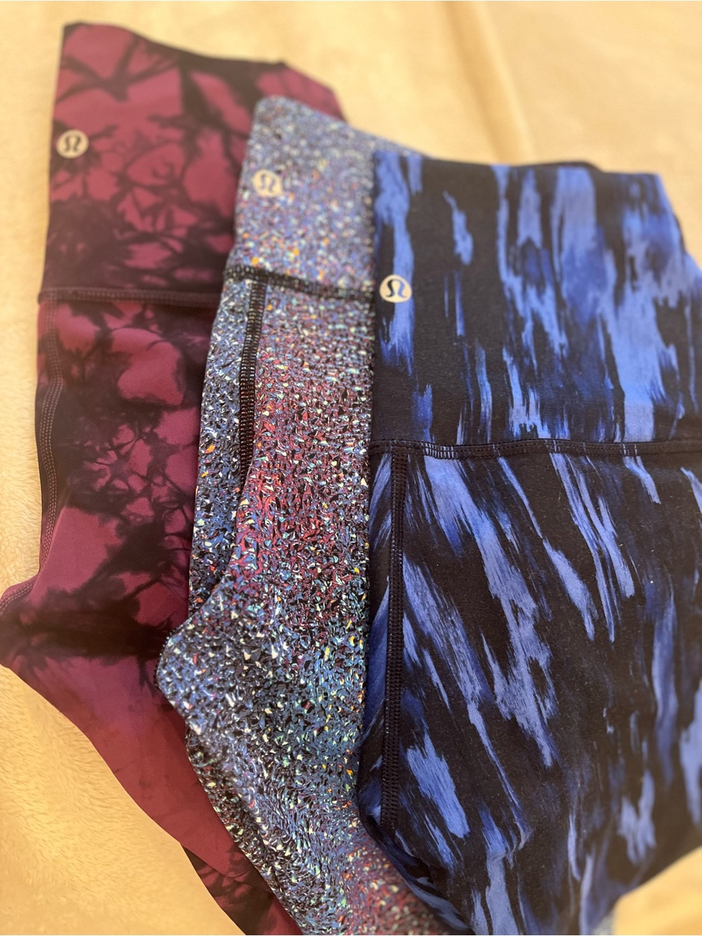 lululemon athletica 3-Pack Blue, Purple & Multi Glitter Leggings